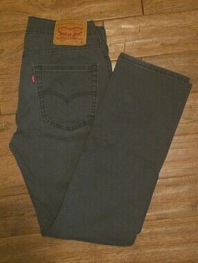 Levi's Men's Olive Green Straight Jeans